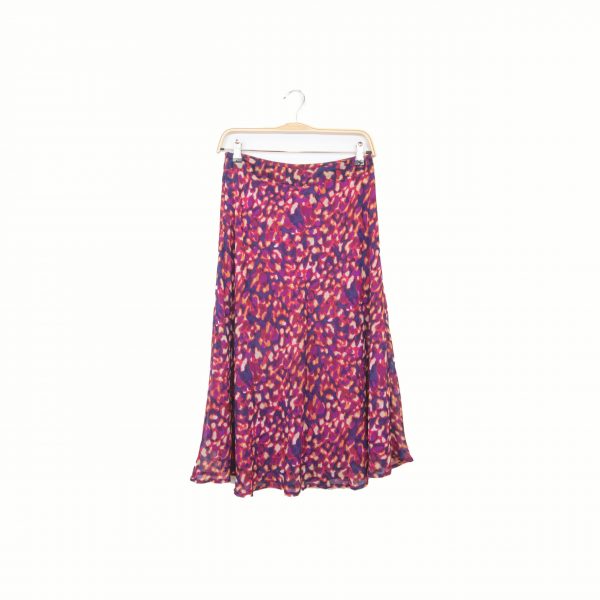 Jupe midi à imprimé panthère coloré